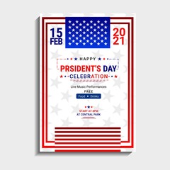 US Presidents Day template design. It is suitable for posters, banners, flyers, invitations, advertising. Vector illustration