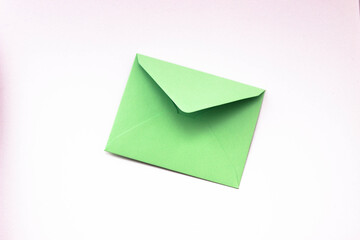 green envelope on white background 