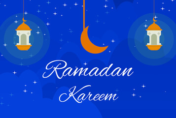 Starry night background design during the month of Ramadan