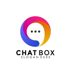 Colorful Chat Box Logo Design. Creative Idea logos designs Vector illustration template