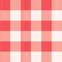 Gingham red checkered seamless pattern. Plaid repeat design background. EPS10 vector illustration, CMYK redy to print.
