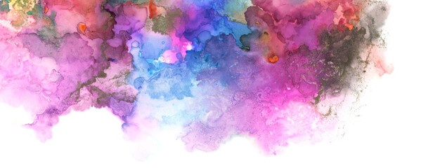 Art Abstract color horizontal long background. Marble texture. Alcohol ink colors.