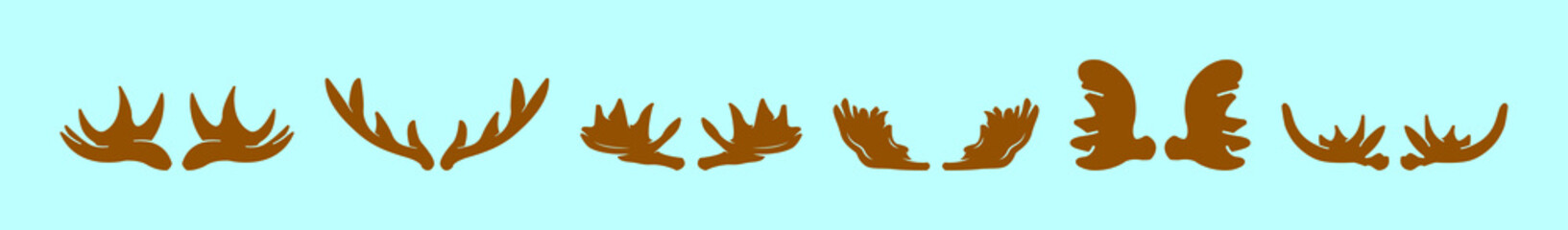 set of moose cartoon icon design template with various models. vector illustration isolated on blue background