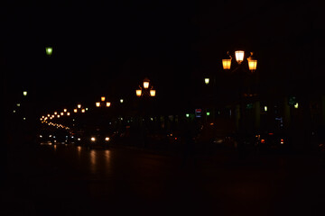 Night traffic in the city