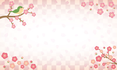 日本　春　桜　ピンク　背景素材