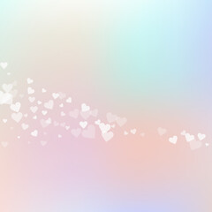 Fototapeta na wymiar White heart love confettis. Valentine's day comet