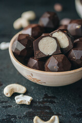 Group of chocolate close up