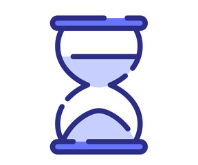 hourglass time sand single isolated icon with dashed line or dash lines style