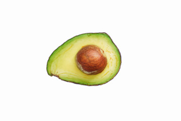 Sliced avocado isolated on white background.