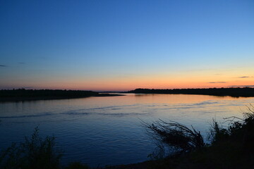 sunset over the river