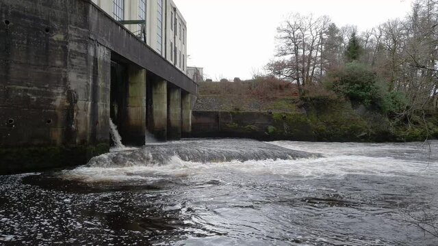 Water released from the turbines at Kendoon Power Station on the Water of Ken