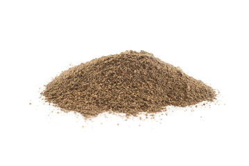 black ground pepper on a white