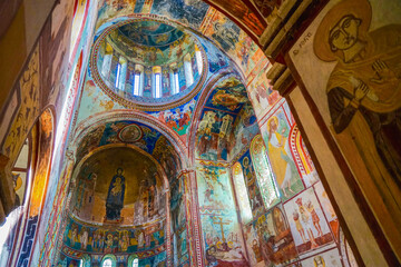 Fototapeta na wymiar Kutaissi, inside Gelati monastery, one of the largest medieval Orthodox monasteries