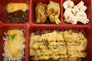 food on a tray