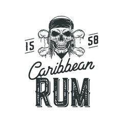 Sign for rum bottle  isolated on white. Vector illustration.