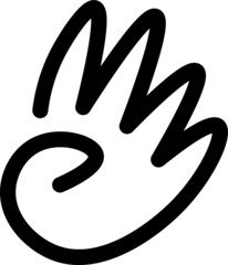 hand symbol. hand logo. black and white hand.