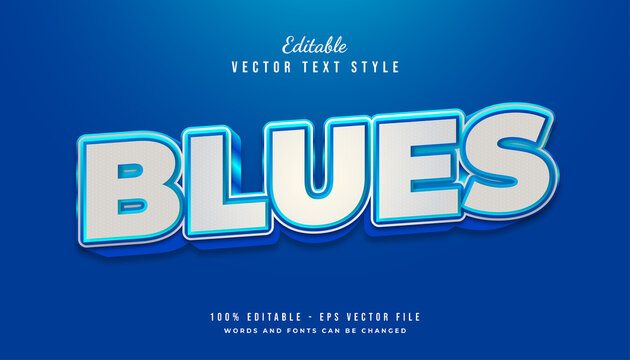 Bold White and Blue Text Style Effect