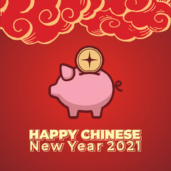 Fototapeta na wymiar Happy Chinese New Year 2021, Vector Illustration.