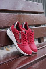 running shoes on a floor