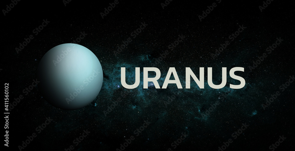 Poster uranus on space background. elements of this image furnished by nasa.