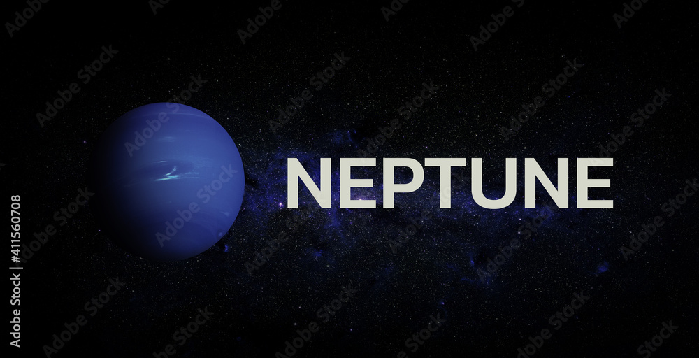 Wall mural neptune on space background. elements of this image furnished by nasa.
