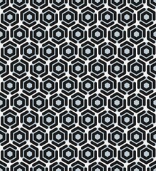 Contemporary honeycomb geometric pattern. Repeated hexagon ornament