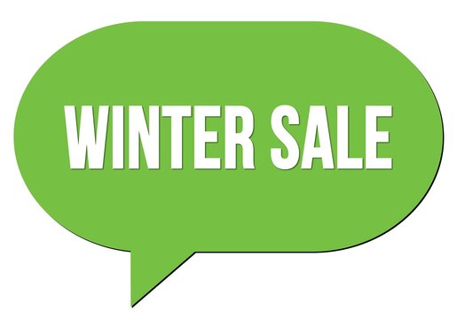 WINTER SALE text written in a green speech bubble