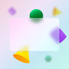 C.redit card design. Multicolored geometric background.Glassmorphism design.