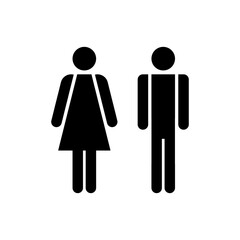 Man and woman icon. Male and female sign for restroom. Girl and boy WC pictogram for bathroom. Vector toilet symbol