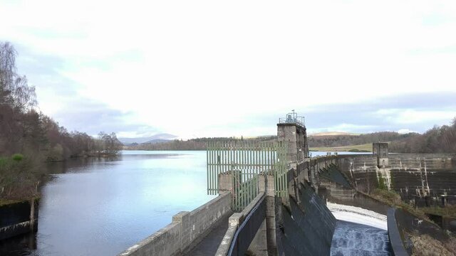 Earlstoun Loch and Dam on the Galloway Hydro Electric Scheme, Dalry, Galloway,