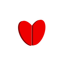 red heart isolated on white