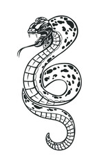 Snake isolated on white. Viper. Vector illustration.