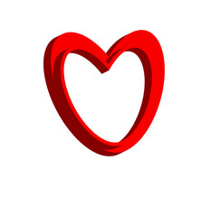 red heart isolated on white