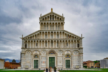 Naklejka premium Facade of Pisa Cathedral in Piazza dei Miracoli Tuscany Italy