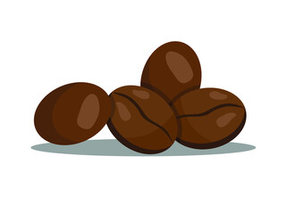 Realistic coffee beans. Vector illustration on white background