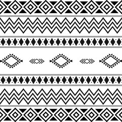 Black and white tribal ethnic pattern with geometric elements, traditional African mud cloth, tribal design. fabric or home wallpaper design
