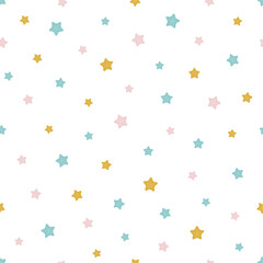 Fototapeta na wymiar seamless pattern with colored stars, baby print