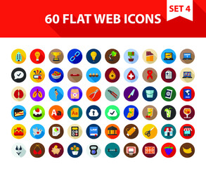 Flat web icons set. Vector illustration