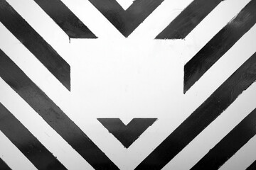 Abstract background with alternating black and white stripes with an empty copy space in the...