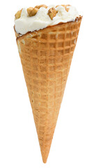 Ice cream in waffle cone isolated