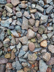 Small stones neatly arranged in front of the house