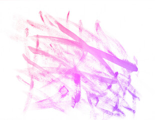 abstract colorful pastel smeared paint strokes on white background, pink and purple