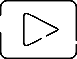 Play video button music multimedia vector modern simple line stroke graphic icon