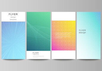 Fototapeta premium The minimalistic vector illustration of the editable layout of flyer, banner design templates. Abstract geometric pattern with colorful gradient business background.