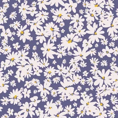 Wall murals Very peri Seamless spring floral pattern 1