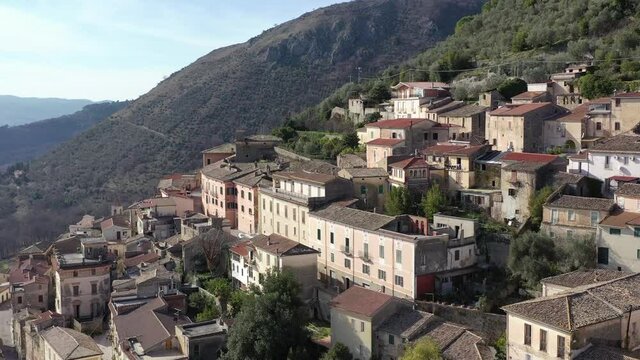 Alvito, medieval village in the province of Frosinone, Lazio Italy
Aerial view of the historic center of Alvito