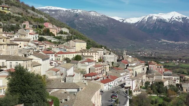 Alvito, medieval village in the province of Frosinone, Lazio Italy
Aerial view of the historic center of Alvito