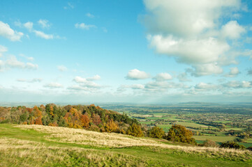 Fototapeta na wymiar Malvern hills scenery in the English countryside.
