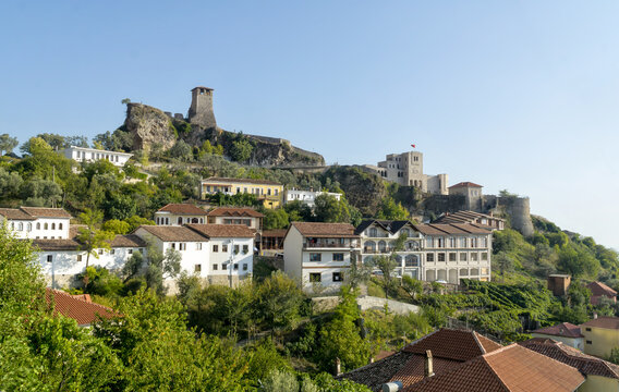 Kruja Castle And Skanderbeg Museum Near Tirana, Albania. Kruja (Kruje) Is The Hometown Of Skanderbeg, The Hero Of Albania.