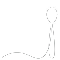 Spoon silhouette on white background, vector illustration
